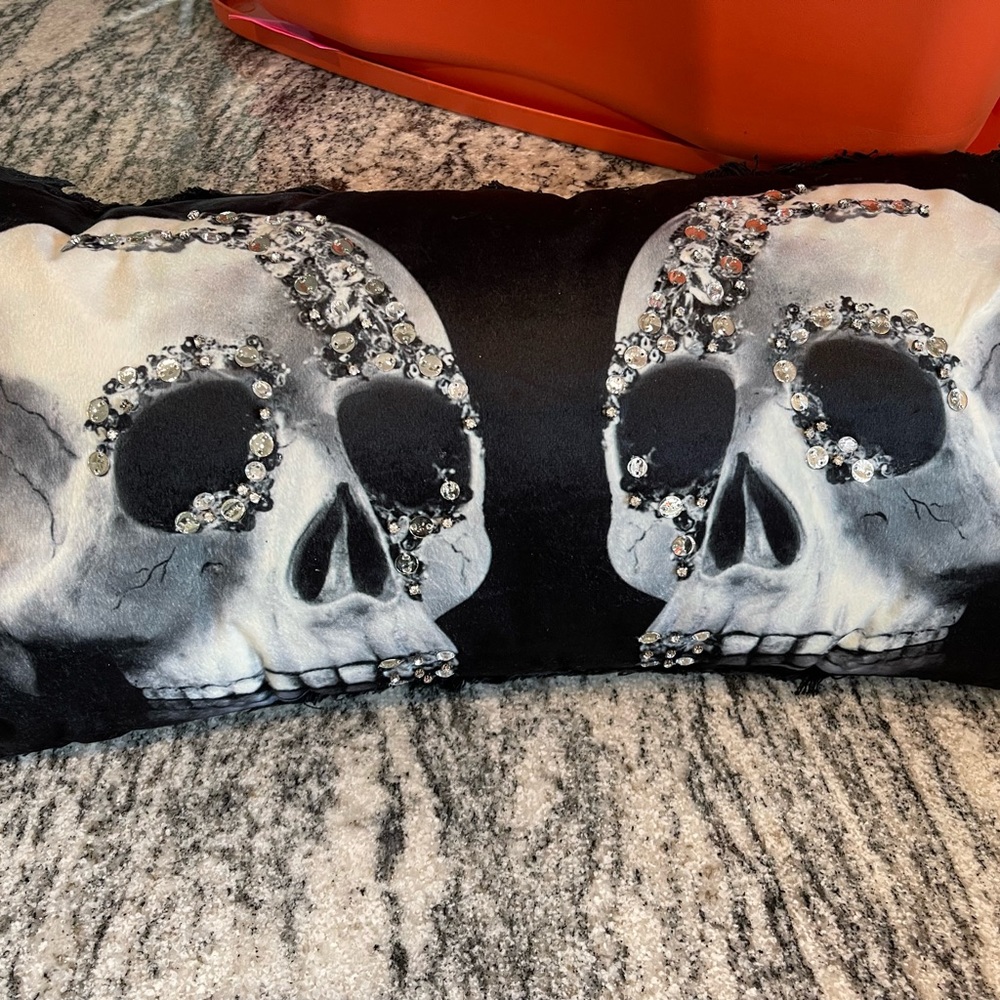 Halloween Skull Lumbar Pillow